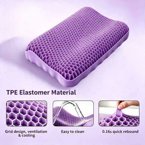 Eco-Friendly Gel Grid Honeycomb TPE Cover Rebond Memory Foam TPE Pillow for Neck Support