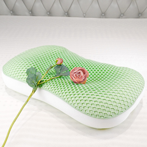 Honeycomb Grid Oblong Soft Orthopedic Adjustable TPE Memory Foam Pillow with Removable Cover