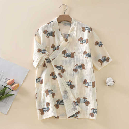 100% Cotton Kids Bathrobe Short Sleeve Unisex Absorbent Quick Dry Sleepwear for Boys Girls Wholesale