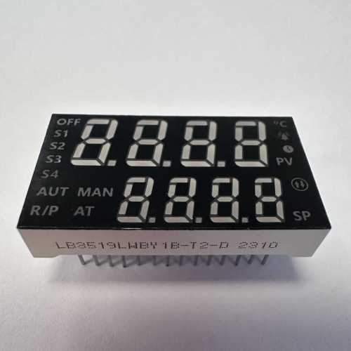 Customized dual line White/Blue/Yellow 4+4 Digits 7 Segment LED Display for Process Control