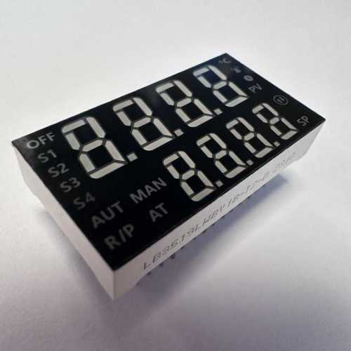 Customized dual line White/Blue/Yellow 4+4 Digits 7 Segment LED Display for Process Control