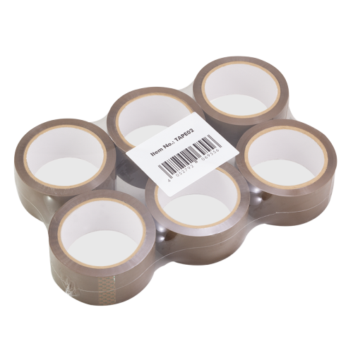 #38micx48mmx50M 6PK OPP Packing Tape Dark Brown Horizontal Shrink wrap/Flat Shrink wrap