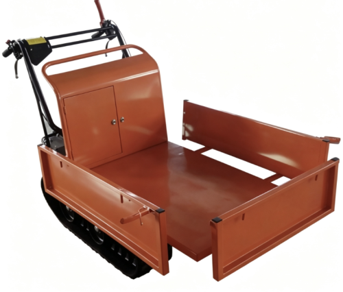 6.5Hp gasoline engine 300kgs load capacity manual tipping mini crawler dumper