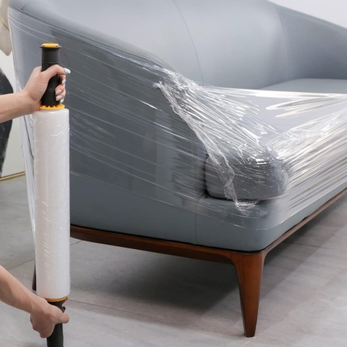 50 Gauge (12.7mic)x18 inch (457mm)x1000FT (304.8M) Hand LLDPE Stretch Wrap Film 1.5kgs Net Weight