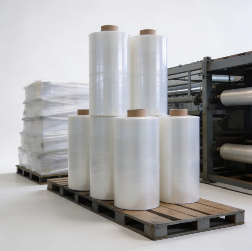 25micx500mmx300M LLDPE Stretch Wrap Film 50mm Papercore