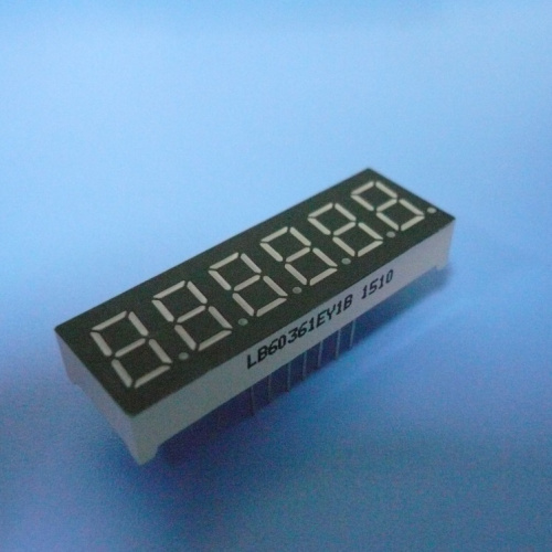 Super Bright Amber 0.36" 6 Digit 7 Segment LED Display Common Cathode for Instrument Panel Indicator