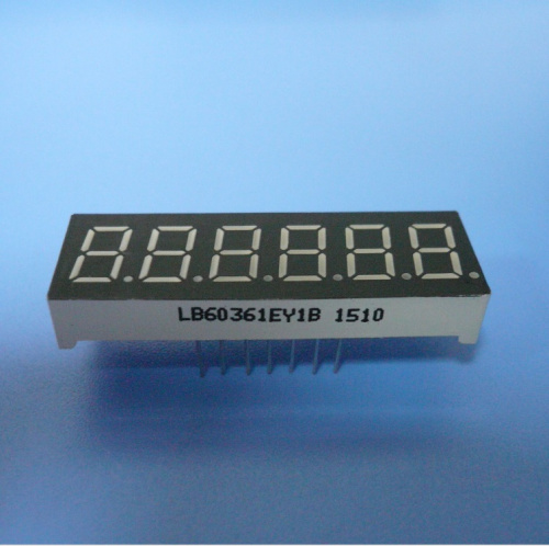 Super Bright Amber 0.36" 6 Digit 7 Segment LED Display Common Cathode for Instrument Panel Indicator