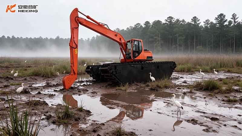 Amphibious Excavators for Oil & Gas Pipeline Projects