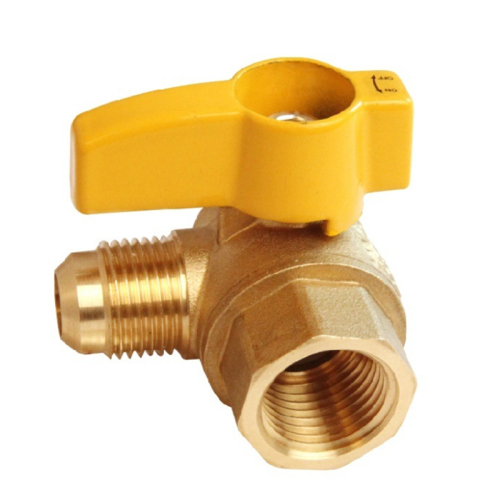 Angle Brass Gas Ball Valve-Flare X Female
