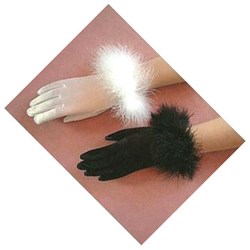 Feather Satin Gloves