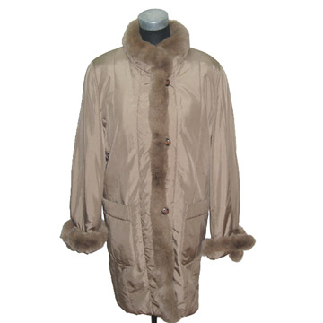 Fur Silk Padding Overcoats