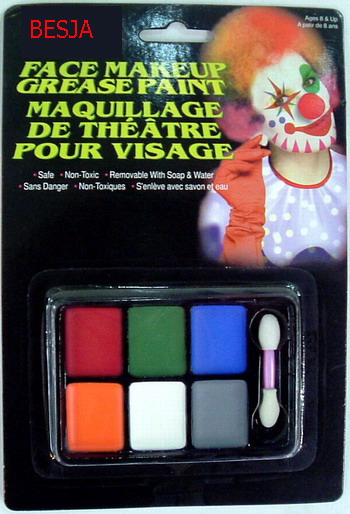 6 colors make up paint pack in blister card