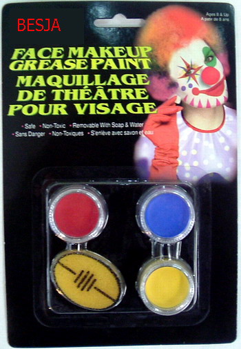 3 colors make up paint pack in blister card