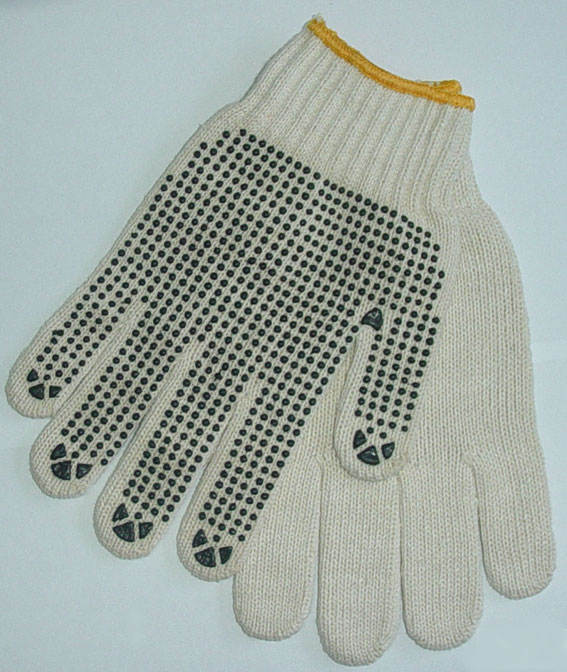 String gloves dotted one side