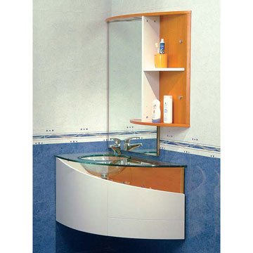 Glass Wood Wash Basin Units