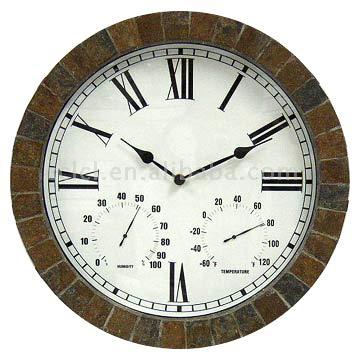 Slate Wall Weather Station Clocks