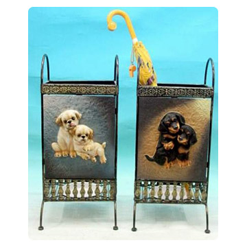 Metal Umbrella Holders With Polyresin Dog