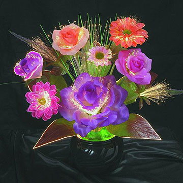 Optical Fiber Flowers