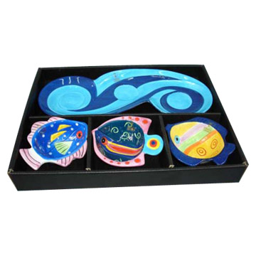 Hand-Painting Plate Set in Boxes