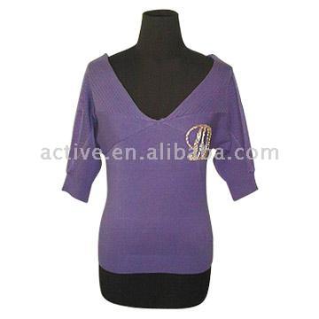 V-Collar 3-4-Sleeve Pullovers