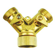 Y shape brass connector