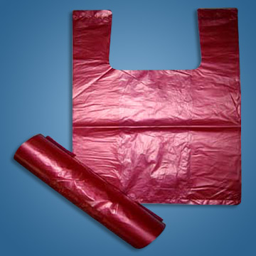 Red T-Shirt Bags on Rolls