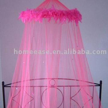 Circular Bed Canopies with Feather and Stars