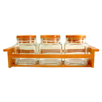 Glass Spice Bottle 3pcs