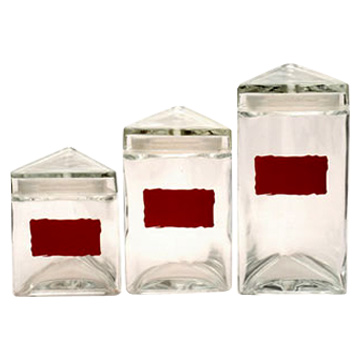 Glass Storage Jar 3 Pcs