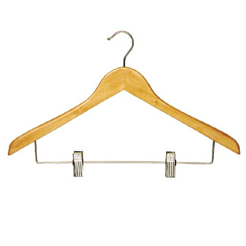 Light Suit Hanger with Metal Clips
