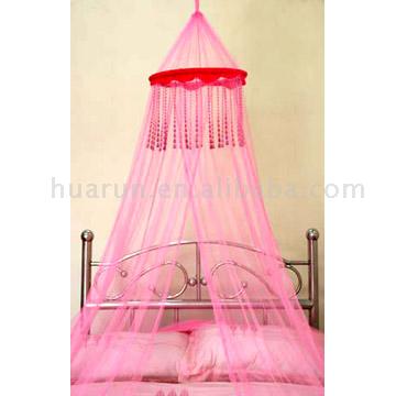 Circle Bed Canopy with Decorative beads