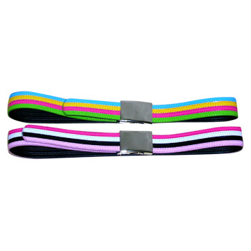 Ladies' PU Stripe Belts