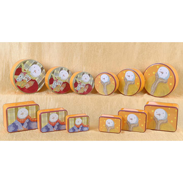 Snowman Tin Boxes Collection