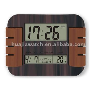 Lcd Wooden Clock