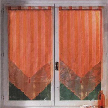 Organza Banded Bicolor Curtains