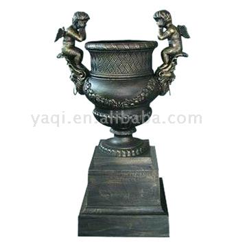 Cast Iron Angel Urn