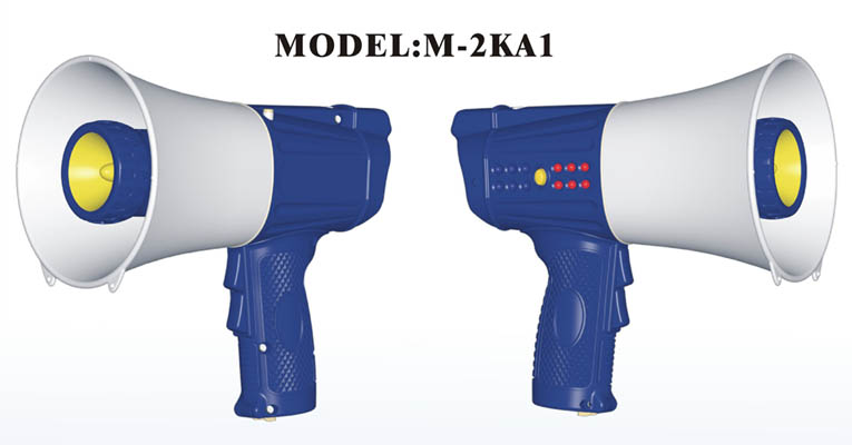Blue, White Megaphones with Lamp and Alarm