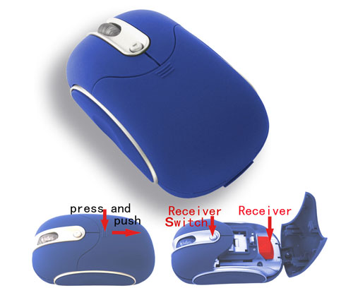 Wireless mouse with hidden receiver