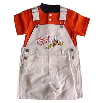 Cotton Rib Top and Cotton Twill Shortall