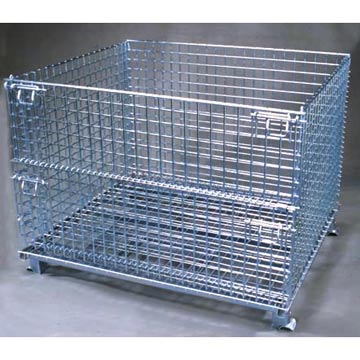 Collapsible Wire Containers with Half Hinged Gate