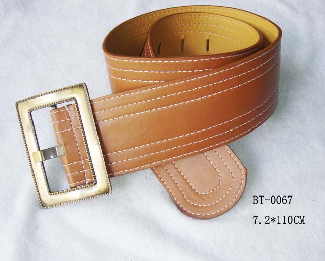 Buckle Wide Stitched Belt