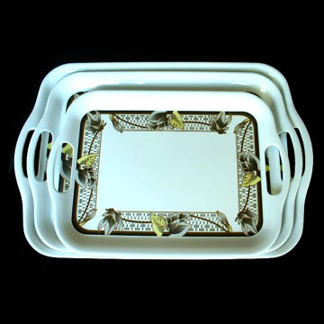 3pcs Melamine Tray with Handles