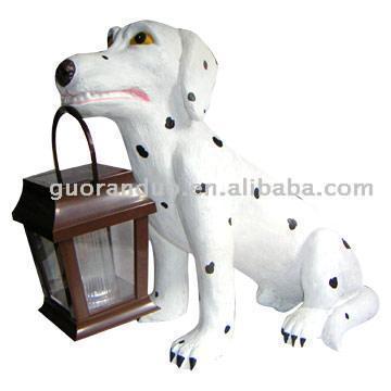 Spot Dog Shaped Polyresin Solar Garden Light