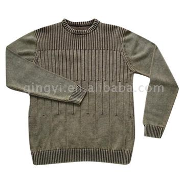 Men' Acid Agrment Wash Rib Sweaters