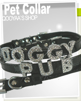 personalize Rhinestones Letter dog collar