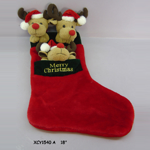 Christmas socks with plush Reindeer