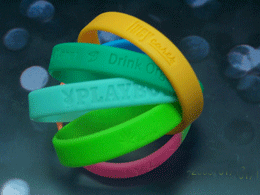 Debossed silicon wristband