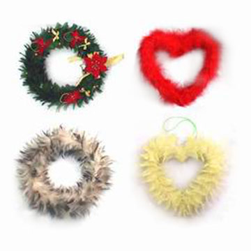 Feather Christmas Rings and Hearts