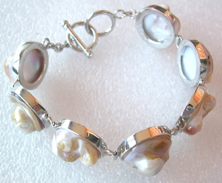 7.5inch junoesque natural color freshwater pearl bracelet