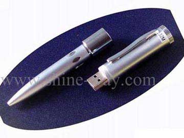 Deluxe Stainless Iron Ball Pen+USB Flash Drive 2-in-1